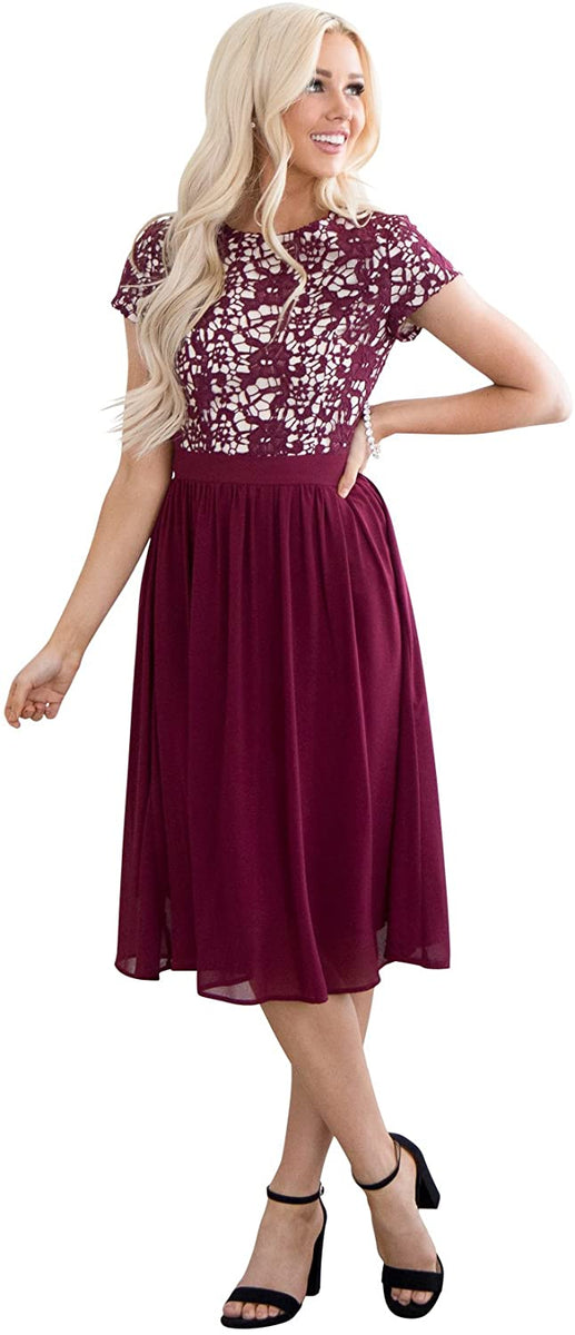 Modest Bridesmaid Dress in Burgundy or Turquoise Tiffany Blue – Jen ...
