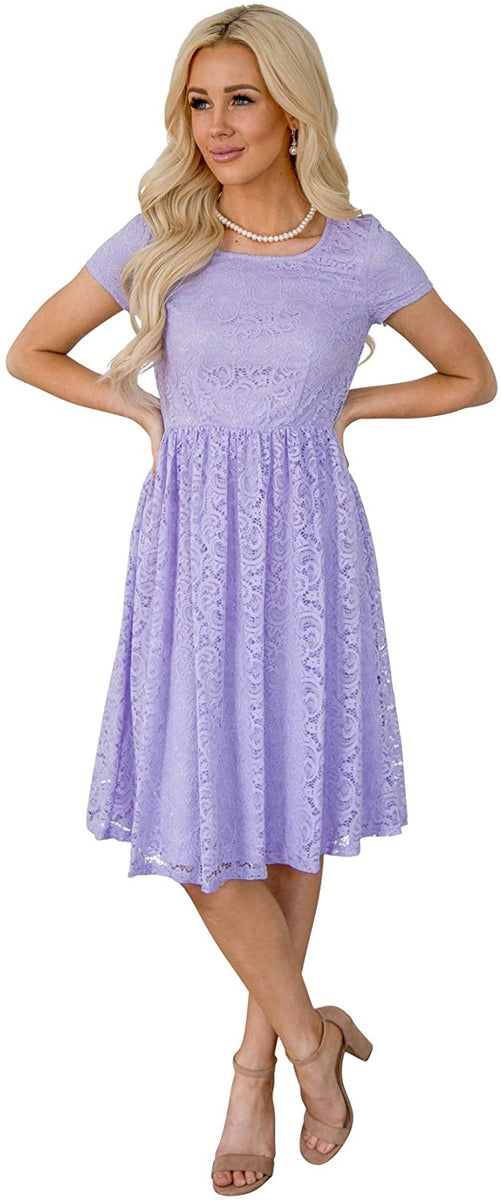 Jenna Modest Lace Dress or Bridesmaid Dress - Modest Semi-Formal Dress ...