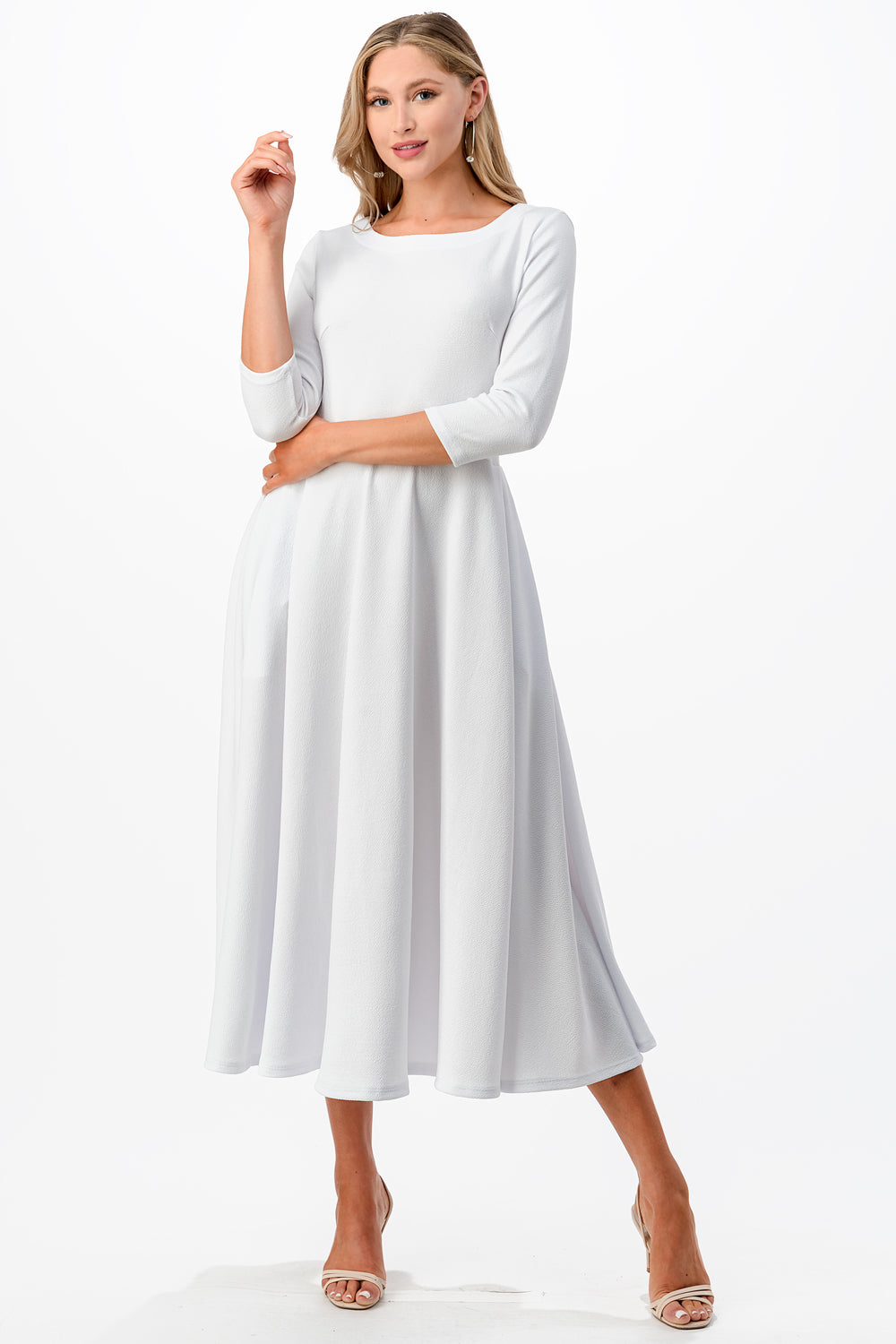 Modest Midi Dress with Sleeves, Pockets, Modest Christmas Dresses, Mod ...